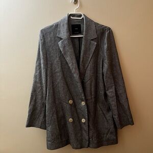 Mango Charcoal Double-Breasted Blazer